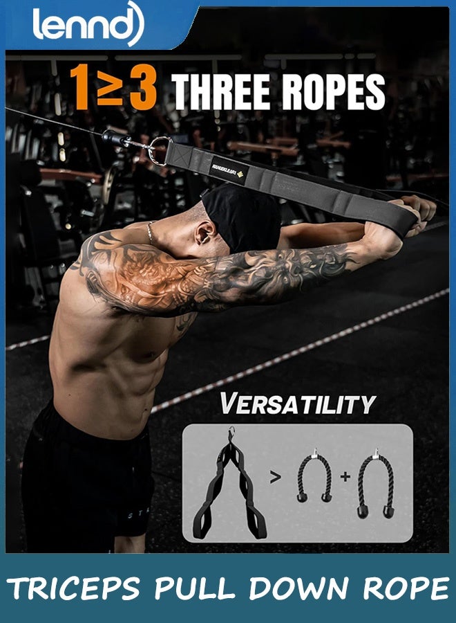 LENND Tricep Rope Cable Attachment, Workout Rope Cable Machine Attachment,Gym Equipment for Home/Gym Accessories,Triceps Extension Straps Gym Equipment - Image 2